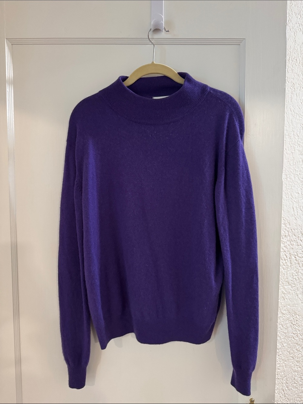 Westbound 100% Cashmere Purple Mock Neck Sweater